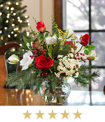 Magnolia & Rose Silk Flower Centerpiece, available at Petals.