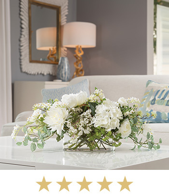 Simplistic Splendor Faux Flower Centerpiece, available at Petals.