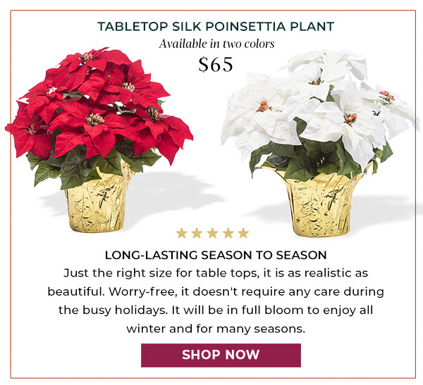 Table Top Faux Poinsettia Plant
