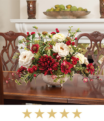 Rose, Dahlia & Scabiosa Silk Flower Centerpiece, available at Petals.