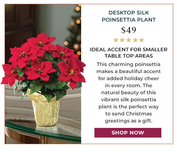 Desktop Faux Poinsettia Plant