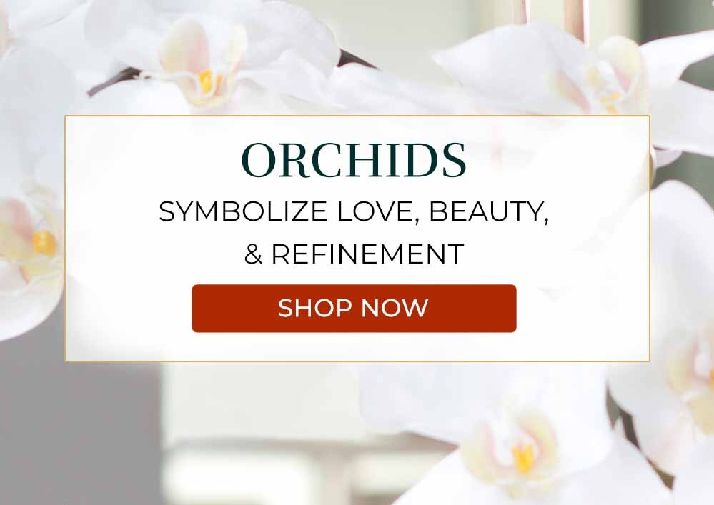 Beautiful handcrafted faux orchids for maintenance-free year-round décor.