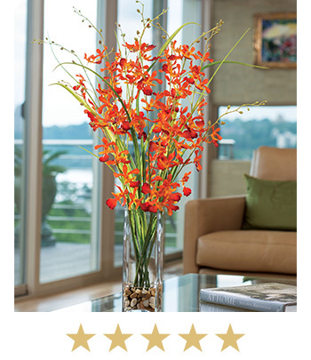 Dancing Orchid & Grass Artificial Flower Arrangement