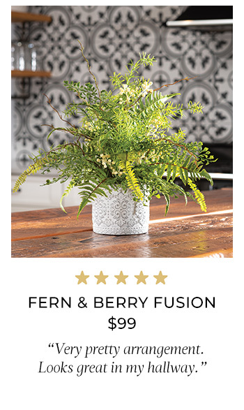Fern & Berry Fusion Faux Foliage Arrangement - $99 - PLD481-gr