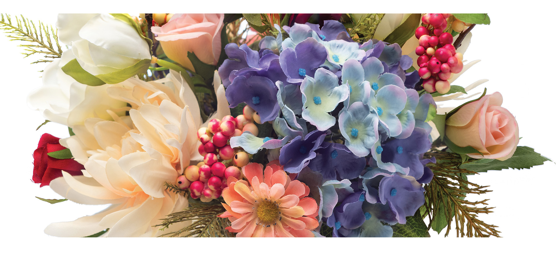 Spring faux floral centerpiece arrangement