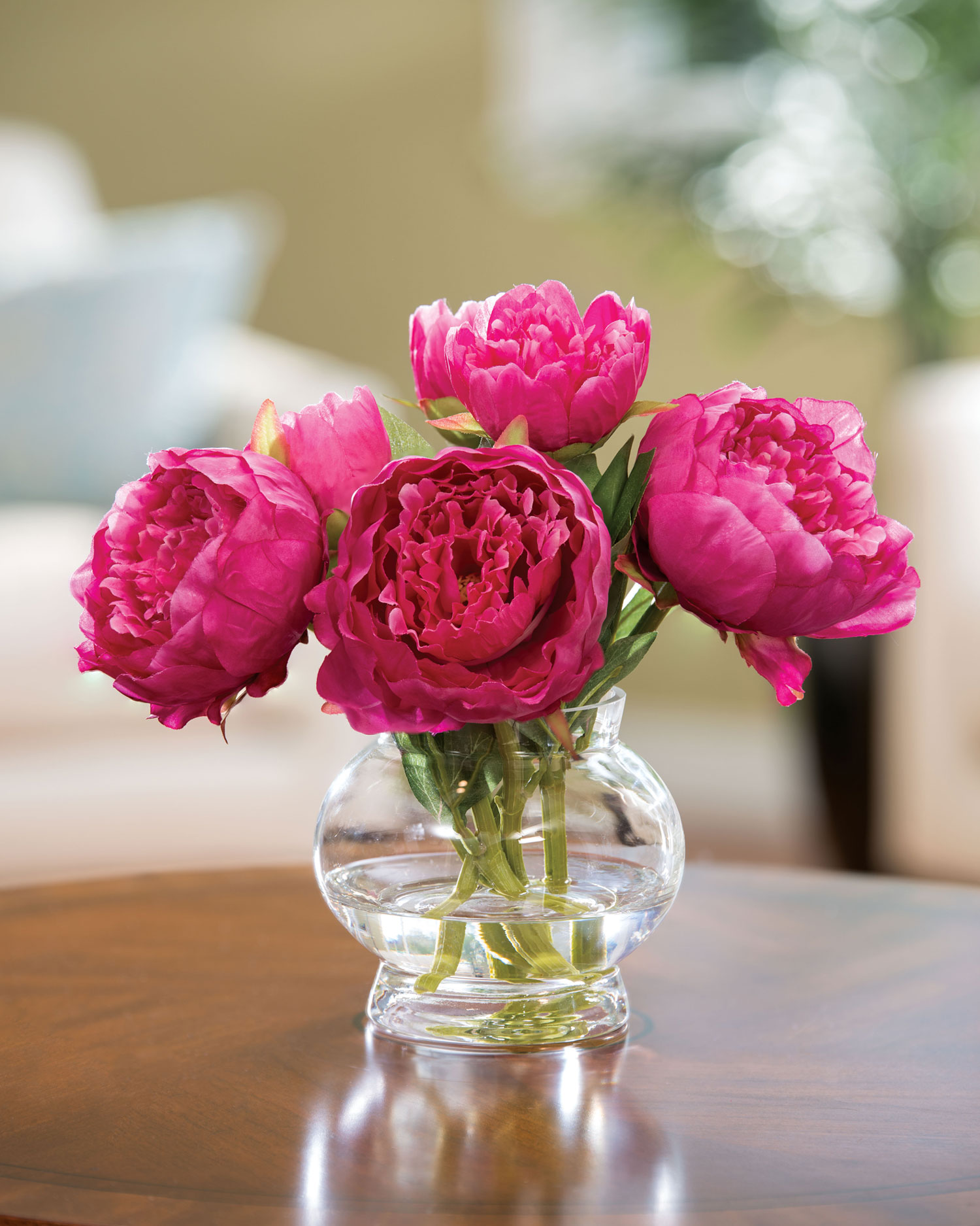 Peony Silk Flower Centerpiece