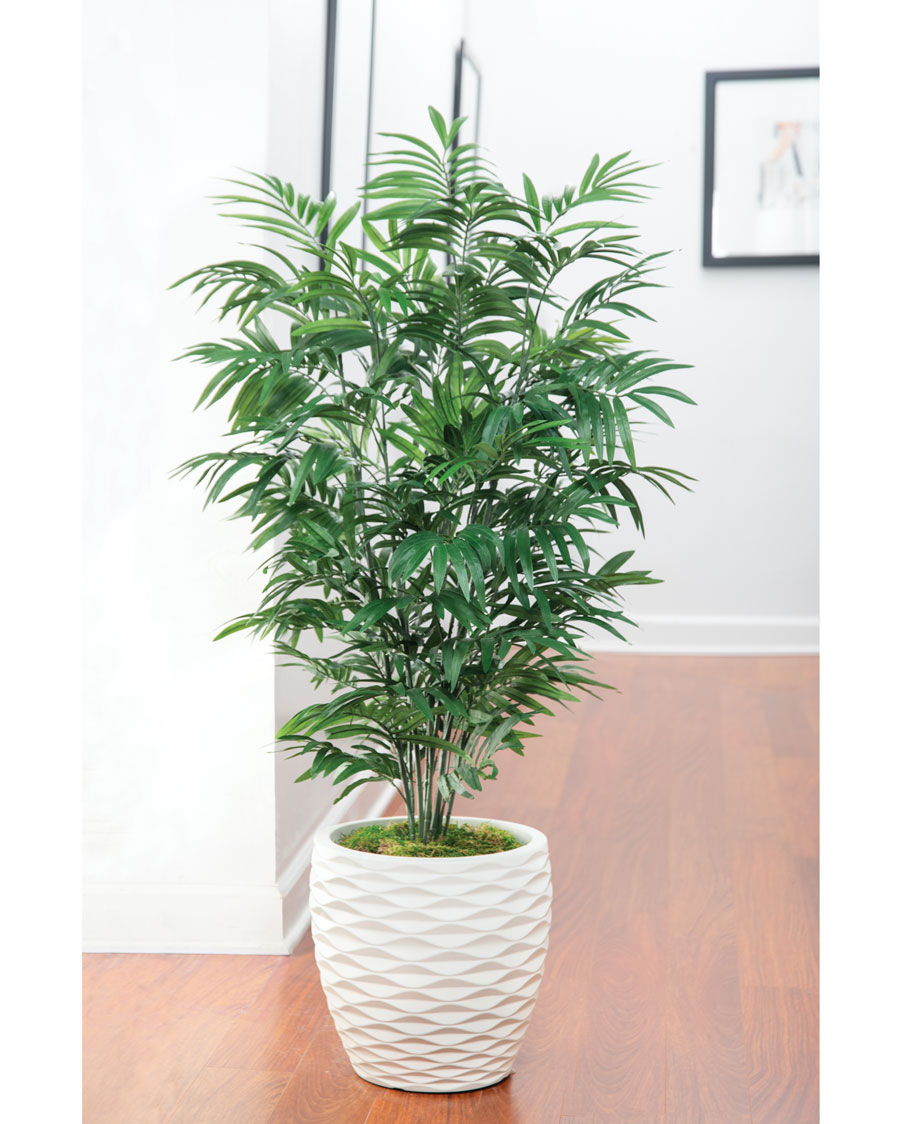 Lifelike Parlor Palm Silk Plant with a Blend of Light & Dark Green Palms by Petals.