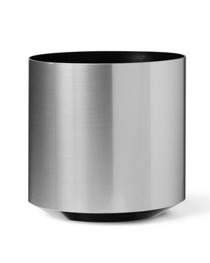 Cylinder Container - 16" W x 15" H - Brushed Chrome