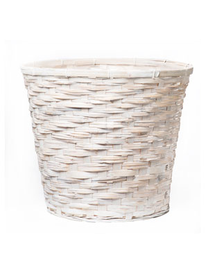 White Wicker Tree & Plant Basket - 12" W x 12" H