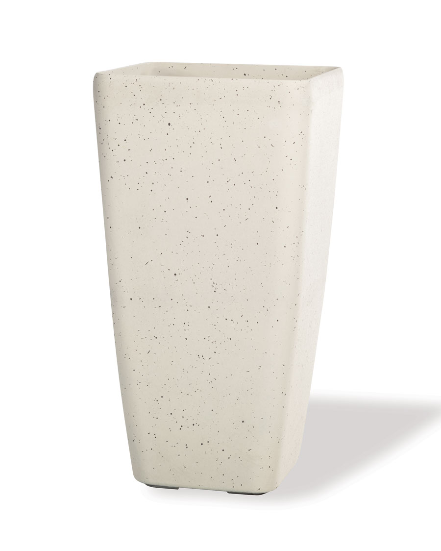 Tall Cubico Decorative Container - 12"W x 23"H - Sand White.  Available at Petals.