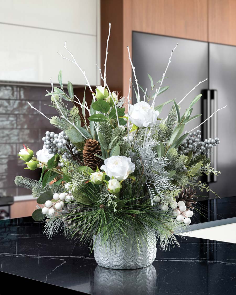 Winter shop flower arrangements