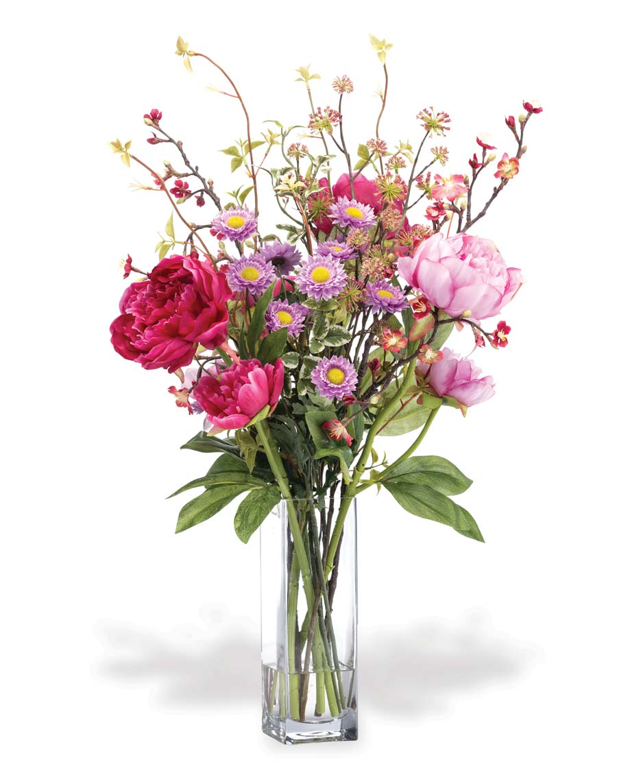 BLOSMON Table Decor Artificial Flowers Vase Small Fake Pink Flower  Arrangemen