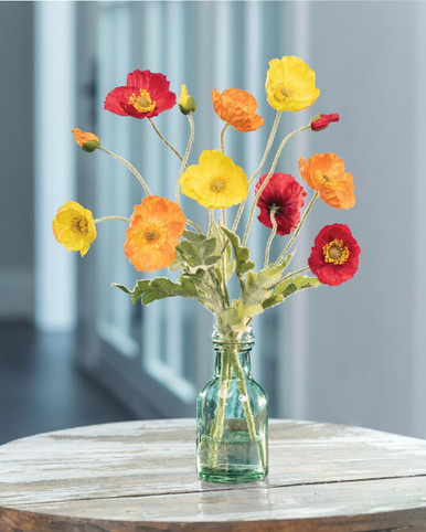 Silk California Poppies Flower Arrangement