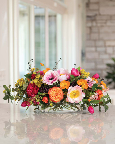 The Holiday Aisle Mixed Floral Arrangement, Beige