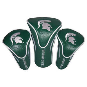 Team Golf Contour Golf Club Headcovers 3pk (Michigan St, White/Green) NCAA NEW