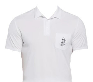 Original Penguin Polo Shirt (Oxford Graphic Print, Bright White, Medium) NEW Original Penguin Polo Shirt (Oxford Graphic Print, Bright White, Medium) NEW