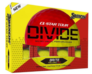 Srixon Q-Star Tour Divide Golf Balls (Brite Yellow/Red 12pk)1dz 2024 NEW Srixon Q-Star Tour Divide Golf Balls (Brite Yellow/Red 12pk)1dz 2024 NEW