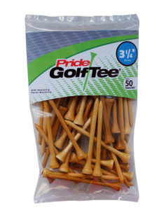 Pride Golf Tees (3.25", Natural, 50pk) 100% Solid Hardwood, NEW Pride Golf Tees (3.25", Natural, 50pk) 100% Solid Hardwood, NEW