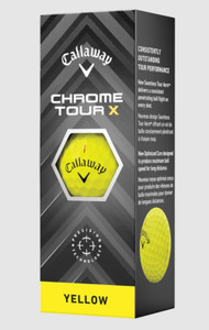 Callaway Chrome Tour X Golf Balls (Yellow, 3pk) 1 Sleeve 2024 NEW Callaway Chrome Tour X Golf Balls (Yellow, 3pk) 1 Sleeve 2024 NEW