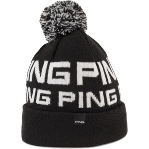Ping Logo Bobble II Beanie (Black/White, One Size) Golf Hat NEW Ping Logo Bobble II Beanie (Black/White, One Size) Golf Hat NEW
