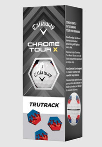 Callaway Chrome Tour X Tru Track Golf Balls (White/Blue/Red) 3pk Sleeve 2024 NEW Callaway Chrome Tour X Tru Track Golf Balls (White/Blue/Red) 3pk Sleeve 2024 NEW