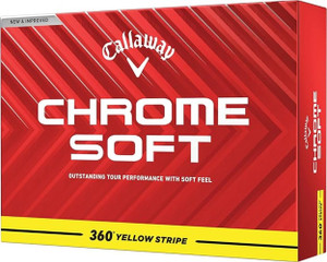 Callaway Chrome Soft 360 Yellow Stripe Golf Balls (Yellow, 12pk) 1dz 2024 NEW Callaway Chrome Soft 360 Yellow Stripe Golf Balls (Yellow, 12pk) 1dz 2024 NEW