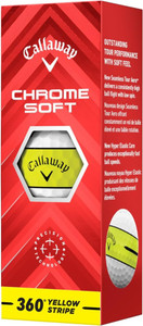 Callaway Chrome Soft 360 Yellow Stripe Golf Balls (Yellow, 3pk) Sleeve 2024 NEW Callaway Chrome Soft 360 Yellow Stripe Golf Balls (Yellow, 3pk) Sleeve 2024 NEW