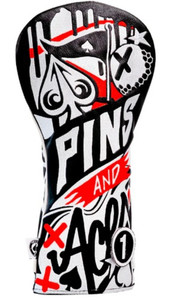 Pins & Aces Graffiti Driver Headcover (Black/Red/White) Golf 2025 NEW Pins & Aces Graffiti Driver Headcover (Black/Red/White) Golf 2025 NEW