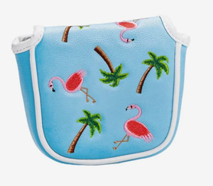 Pins & Aces Dancing Flamingos Mallet Putter Headcover (Blue/Pink) 2025 NEW Pins & Aces Dancing Flamingos Mallet Putter Headcover (Blue/Pink) 2025 NEW