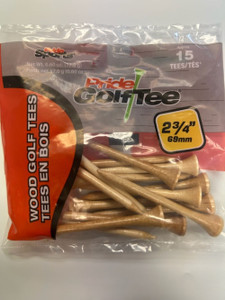 Pride Golf Tees (2.75", Natural, 15pk) 100% Solid Hardwood NEW Pride Golf Tees (2.75", Natural, 15pk) 100% Solid Hardwood NEW