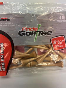 Pride Golf Tees (2.1/8", Natural, 15pk) 100% Solid Hardwood NEW Pride Golf Tees (2.1/8", Natural, 15pk) 100% Solid Hardwood NEW