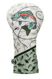 Pins & Aces Trout Driver Headcover (White/Green) Golf 2025 NEW Pins & Aces Trout Driver Headcover (White/Green) Golf 2025 NEW