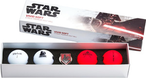 Volvik Vivid Soft Golf Balls (Darth Vader, 4pk) Gift Set NEW