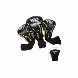 Team Golf Contour Golf Club Headcovers 3pk (Wake Forest, Black) NCAA NEW