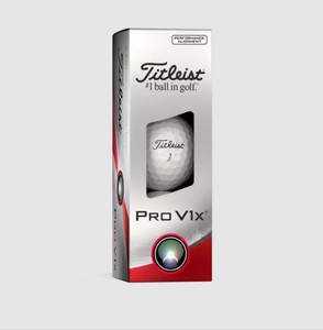 Titleist Pro V1x Performance Alignment Golf Balls (White/Red, 3pk) 1 Sleeve 2023 NEW