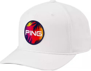 Ping Electric Sunset Snapback Cap (White, Adjustable) 2025 Golf Hat NEW