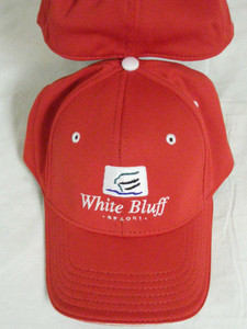 White Bluff Resort Fitted Hat (Red, S/M) Ivory Golf FlexFit Cap New
