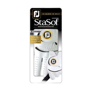 Footjoy StaSof Glove (Women's, LEFT, White/Black) 2018 NEW
