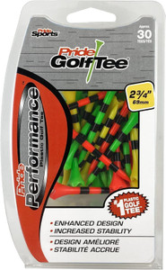 Pride Performance Plastic Golf Tees (2.75",  Multicolor Striped, 30pk) NEW