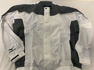 Mizuno Impermalite Long Sleeve Rain Top (White/Charcoal, MEDIUM) Golf NEW