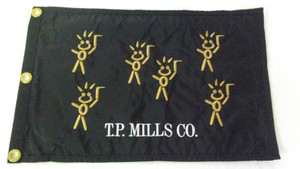 TP Mills Man Golf Flag (Black/Gold, RARE) Prestige NEW