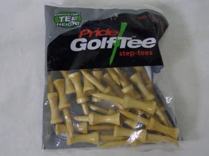 Pride Golf Step-tees (2 1/8", Natural, 25pk) Consistent Tee Height NEW
