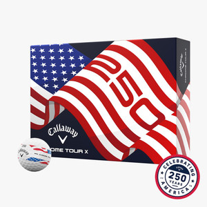 Callaway Chrome Tour X USA Stripe Golf Balls (White, 12pk) 1dz Limited 2026 NEW