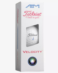 Titleist Velocity AIM Golf Balls (White/Red/Blue, 3pk) 1 Sleeve 2026 NEW