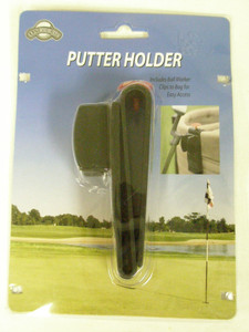 On Course Putter Holder With Ball Marker (Black, Clip On Golf Bag Accessory) NEW