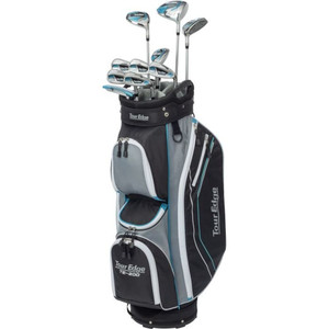 Tour Edge TE-200 Lady Edge Complete Set (11pc, Silver/Blue, Cart Bag)