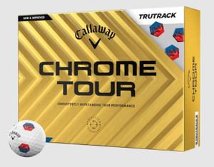 Callaway Chrome Tour Tru Track Golf Balls (White/Blue/Red, 24pk) 2dz 2024 NEW