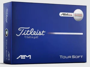 Titleist Tour Soft AIM Golf Balls (White/Red, 12pk, 2026) NEW