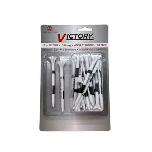 Zero Friction Victory 5-Prong Tees (3.25" White, 30 Total) NEW