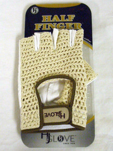 HJ Glove Half Finger Glove Men Left Tan/wht SINGLE INDIVIDUAL GLOVE NEW HJ Glove Half Finger Glove Men Left Tan/wht SINGLE INDIVIDUAL GLOVE NEW